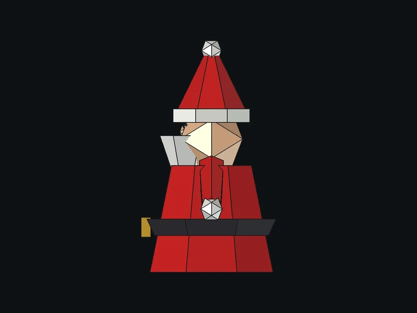 Mô hình ông già Noel (Santa) phong cách Low Poly trang trí Giáng sinh - Image 3