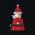 Mô hình ông già Noel (Santa) phong cách Low Poly trang trí Giáng sinh - Thumbnail 3