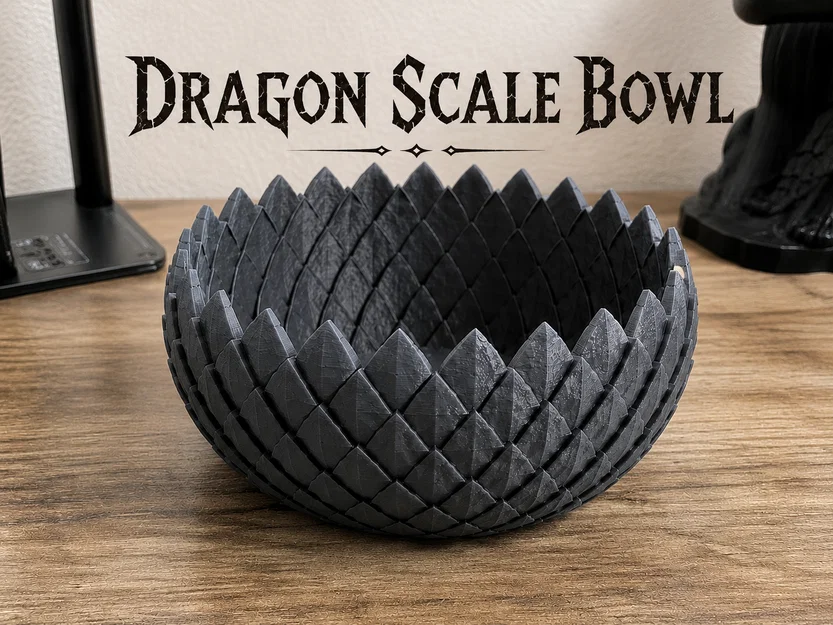 Mẫu in 3D Khay đựng đồ vảy rồng Dragon Scale Bowl độc đáo - Image 1