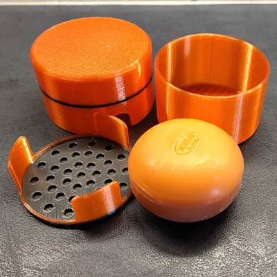 Hộp đựng xà phòng tròn in 3D có khay thoát nước tiện lợi