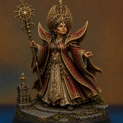 Mô hình nhân vật Halfling Cleric 3D chi tiết cho game D&D