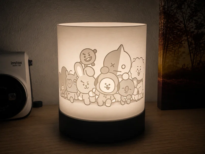 Đèn ngủ 3D Lithophane BT21 xinh xắn - Tự in ấn tại nhà - Image 1