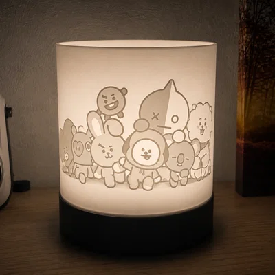 Đèn ngủ 3D Lithophane BT21 xinh xắn - Tự in ấn tại nhà