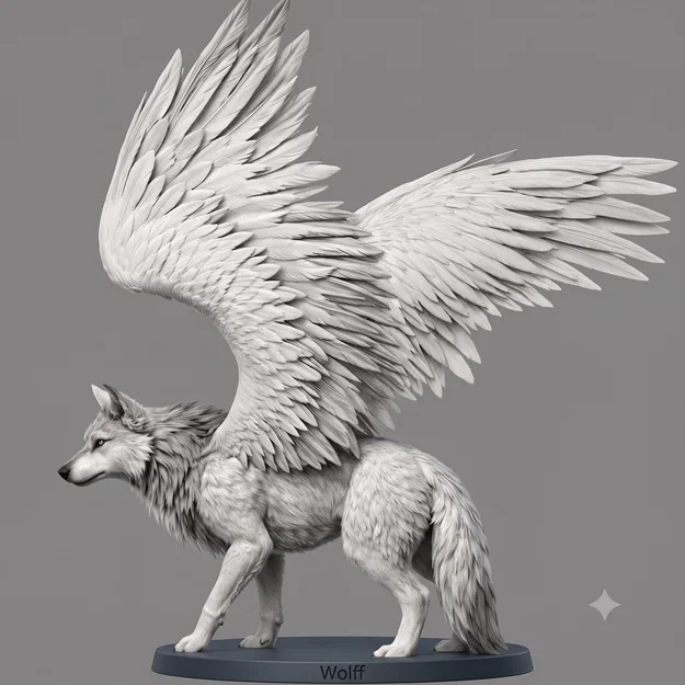 Mô hình 3D Winged Wolff (Sói có cánh) cực chất cho dân chơi - Image 1