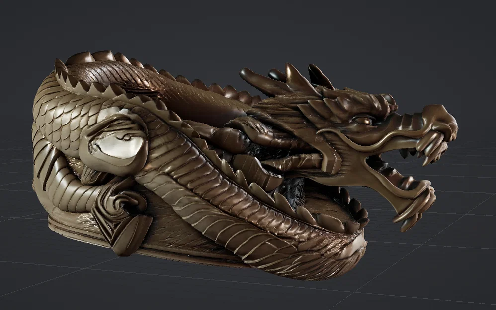 Mẫu in 3D chậu trồng cây hình rồng độc đáo (Dragon Potted) - Image 1