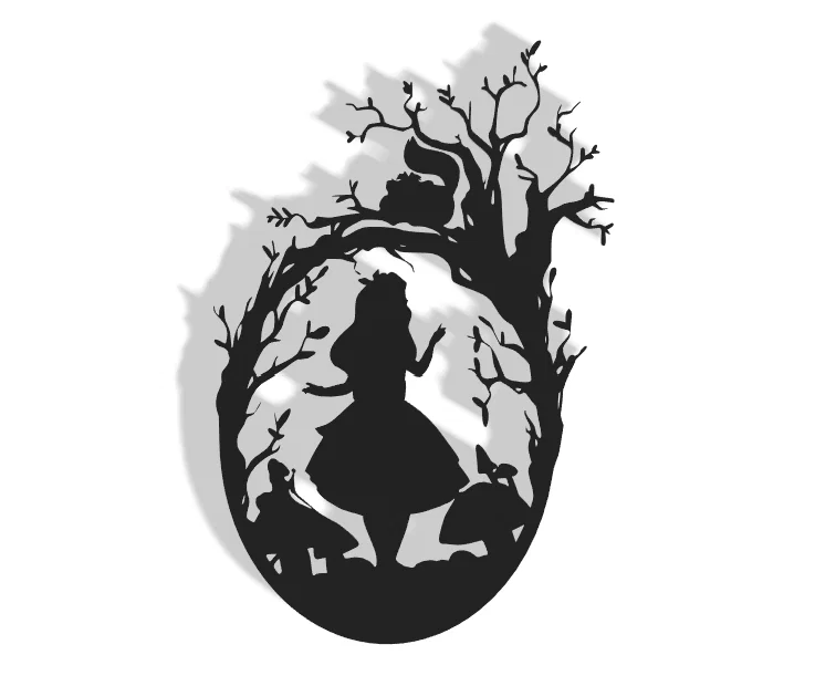 Mô hình trang trí tường Alice in Wonderland 3D - Độc đáo và tinh tế - Image 1