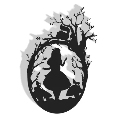 Mô hình trang trí tường Alice in Wonderland 3D - Độc đáo và tinh tế