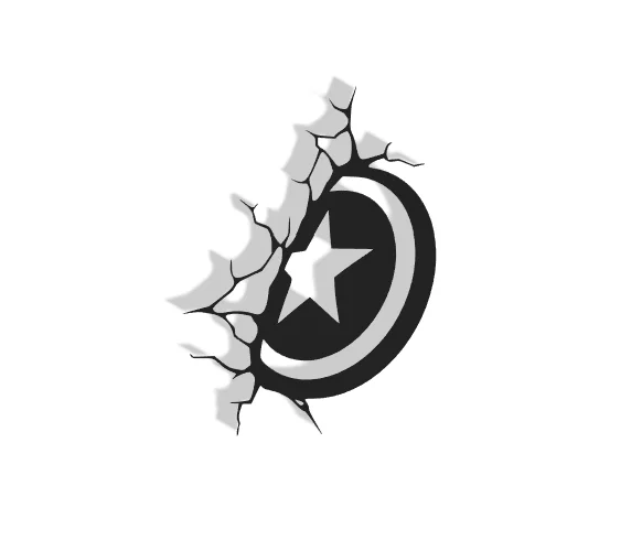 Mô hình trang trí tường khiên Captain America cực chất - Image 1