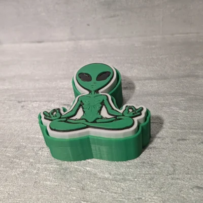 Mô hình Alien ngồi thiền làm Fidget Clicker
