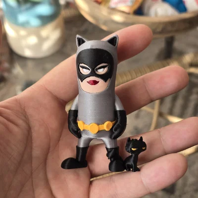Mô hình Mini Catwoman phong cách Chibi siêu đáng yêu cho tín đồ in 3D