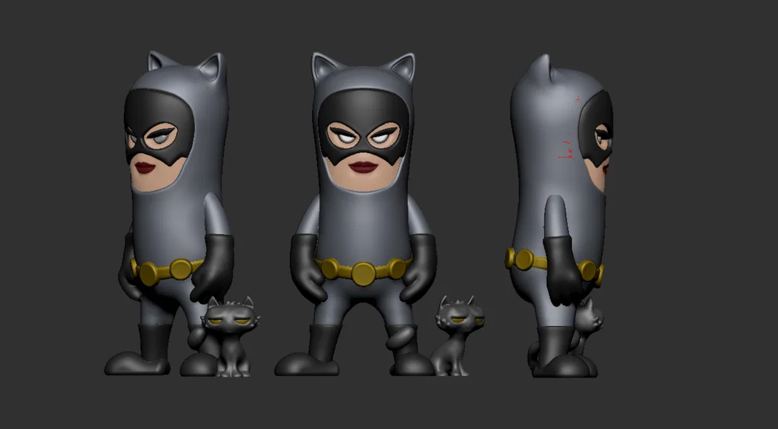Mô hình Mini Catwoman phong cách Chibi siêu đáng yêu cho tín đồ in 3D - Image 2