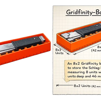 Khay đựng súng bắn ghim chuẩn Gridfinity 8x2