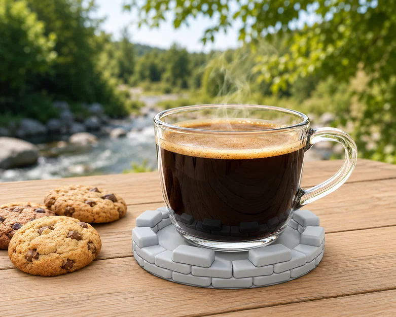 Castle Cup Coaster: Đế lót ly 3D phong cách lâu đài trung cổ - Image 1