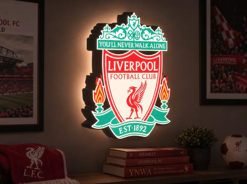 Hộp đèn LED Liverpool | File in 3D 3MF đa sắc - Image 1