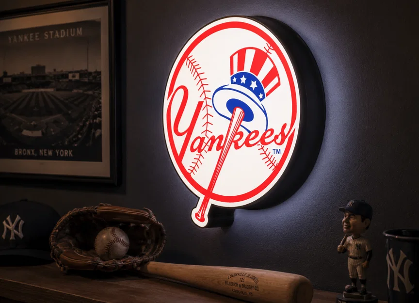 Hộp Đèn LED New York Yankees | File 3D Multicolor 3MF - Image 1