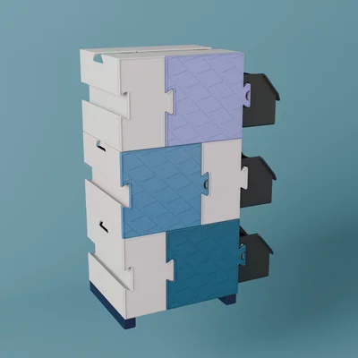 Bộ ngăn kéo lắp ghép mô-đun kiểu puzzle