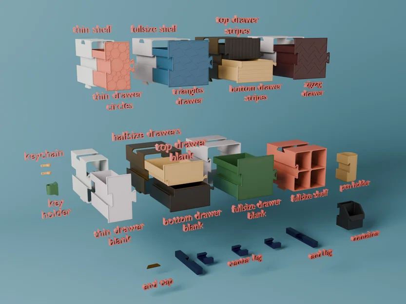 Bộ ngăn kéo lắp ghép mô-đun kiểu puzzle - Image 3