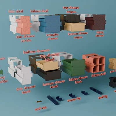 Bộ ngăn kéo lắp ghép mô-đun kiểu puzzle