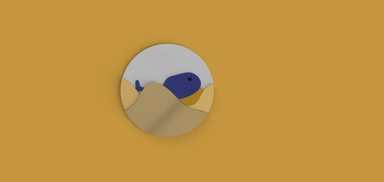 Mô hình trang trí Sand Whale Placard - Thiết kế logo nghệ thuật 3D - Image 1
