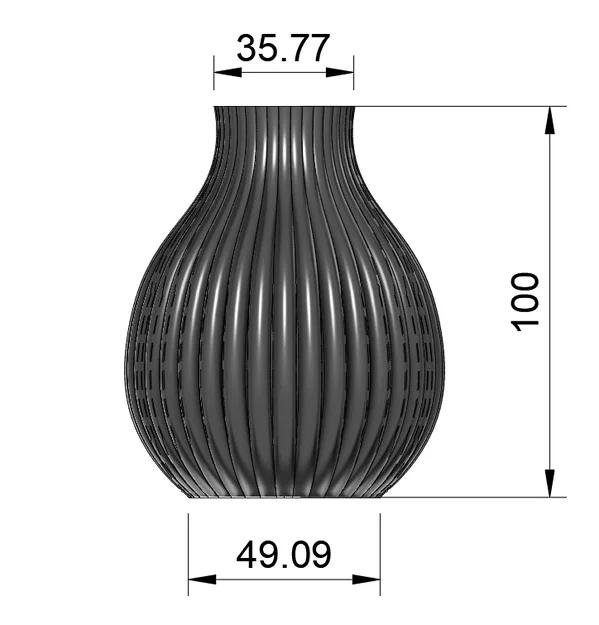Mẫu bình hoa trang trí 3D Ribbed & Spiral Ribbed độc đáo - Image 2