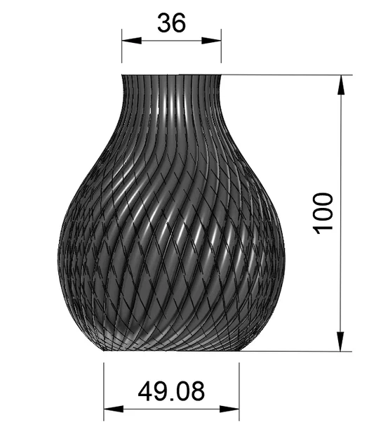 Mẫu bình hoa trang trí 3D Ribbed & Spiral Ribbed độc đáo - Image 5