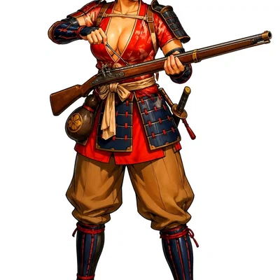 Mô hình nữ chiến binh Ashigaru 1580: Bản in 3D sắc nét