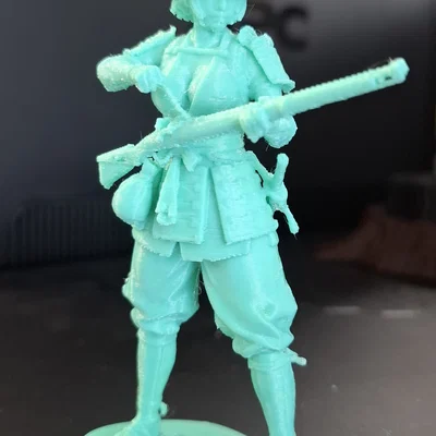 Mô hình nữ chiến binh Ashigaru 1580: Bản in 3D sắc nét