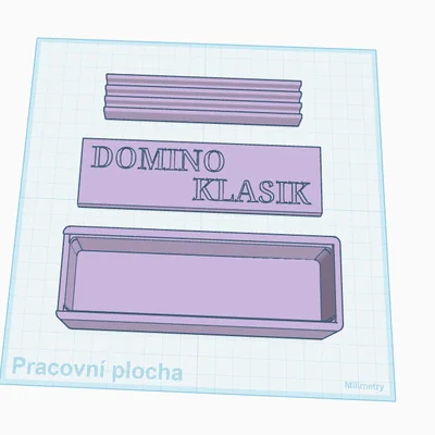 Bộ hộp đựng và giá đỡ quân cờ Domino in 3D siêu gọn 6