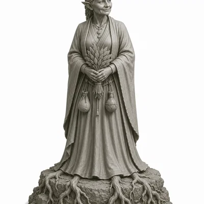 Tượng Phù Thủy Thảo Dược (Herbal Witch Statue)