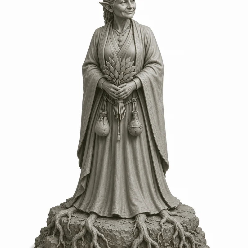 Tượng Phù Thủy Thảo Dược (Herbal Witch Statue)