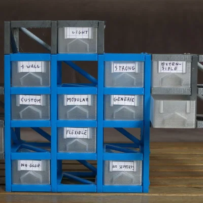 Hộp ngăn kéo dạng lưới Parametric modular (In không cần support)