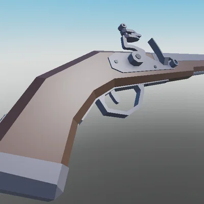 Mô hình súng cổ điển Low Poly Flintlock Pistol (File in 3D)