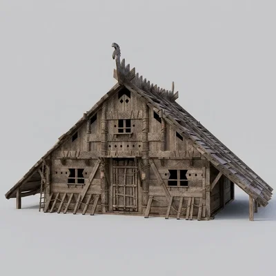 Mô hình túp lều Viking (Viking Cabin) in 3D siêu chi tiết cho sa bàn