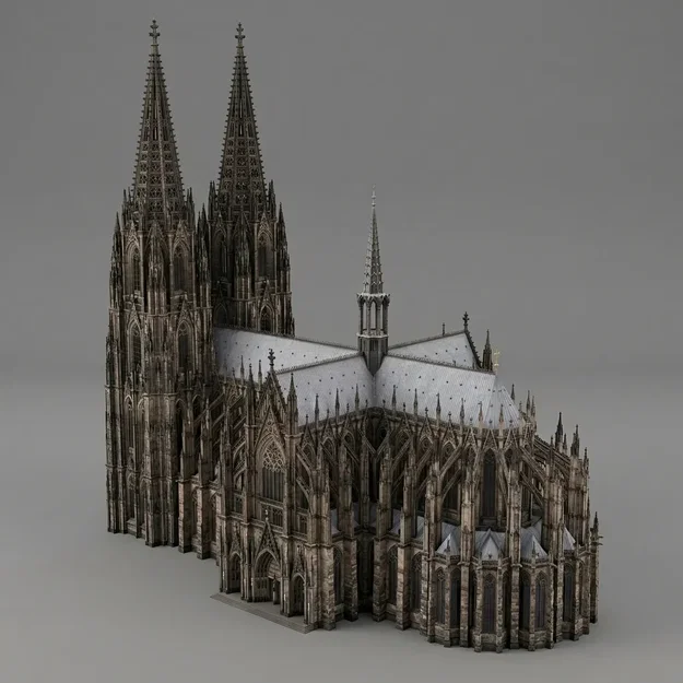 Mô hình 3D Nhà thờ Cologne (Cologne Cathedral) tinh xảo để in 3D - Image 1