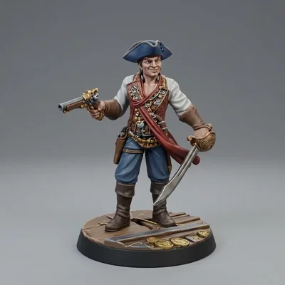 Mô hình 3D nhân vật cướp biển Swashbuckling Pirate cho game RPG