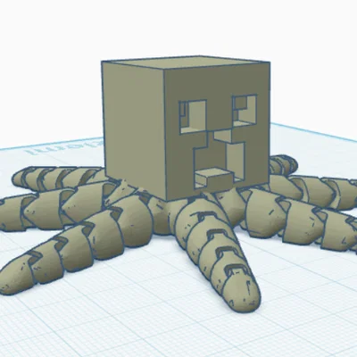 Mô hình Creeper Octopus in 3D độc đáo dành cho fan Minecraft