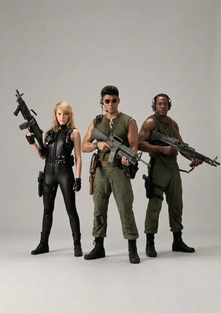 Bộ mô hình 3D Gunhed 1989: Sergeant Nim, Brooklyn và Barabbas - Image 1