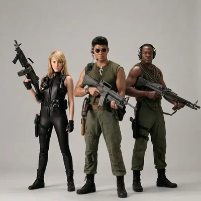 Bộ mô hình 3D Gunhed 1989: Sergeant Nim, Brooklyn và Barabbas