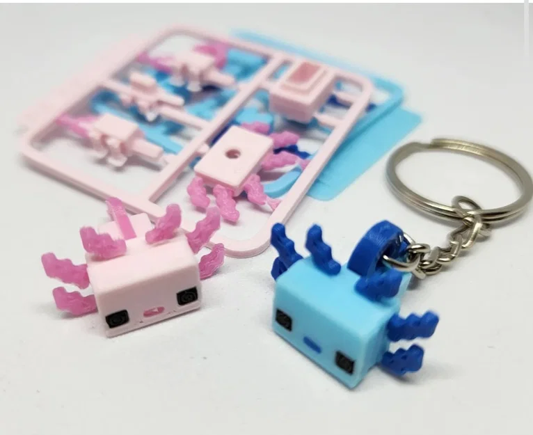 Mô hình chú kỳ giông Axolotl 3D đáng yêu - File in móc khóa độc đáo - Image 1