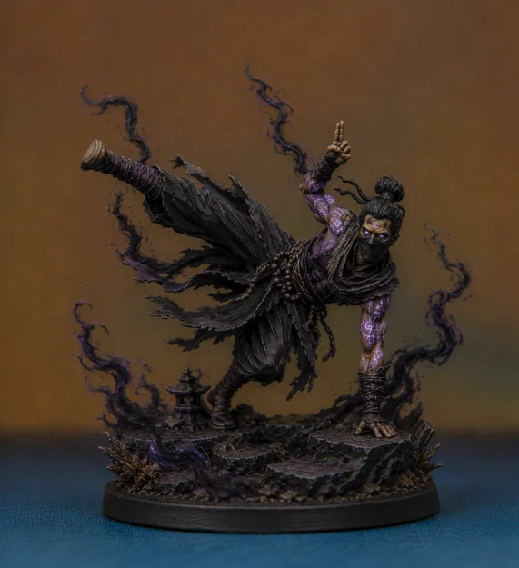 Mô hình 3D Black Monk Ninja cho D&D cực chất và chi tiết - Image 1