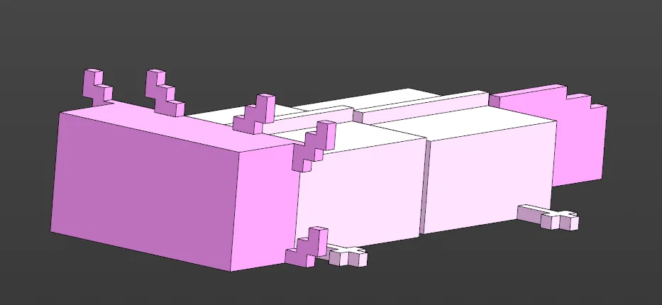 Mô hình Axolotl linh hoạt phong cách Minecraft (File in 3D) - Image 1