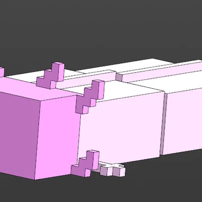 Mô hình Axolotl linh hoạt phong cách Minecraft (File in 3D)