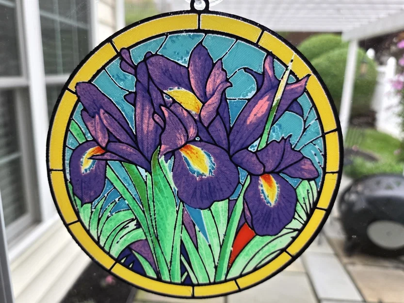 Mô hình in 3D Purple Iris phong cách kính màu - Image 1