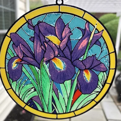 Mô hình in 3D Purple Iris phong cách kính màu