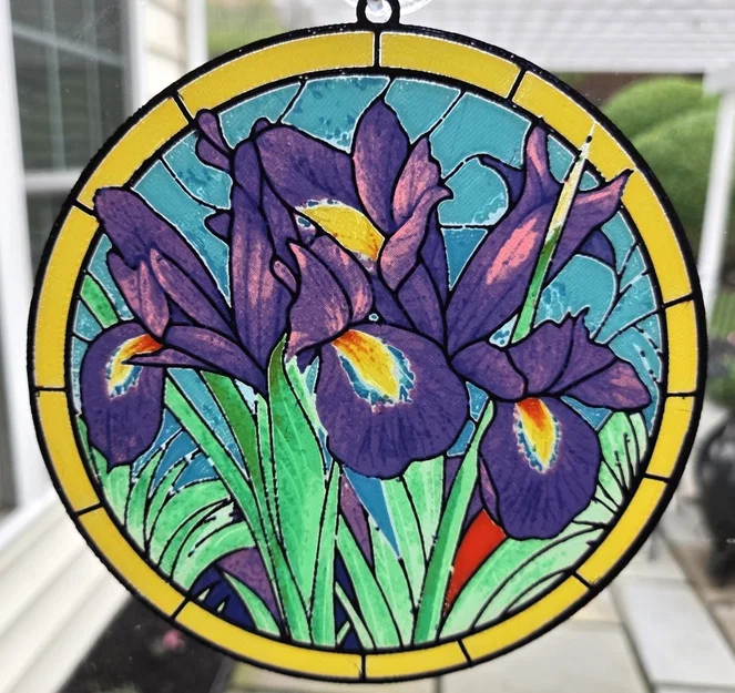 Mô hình in 3D Purple Iris phong cách kính màu - Image 2