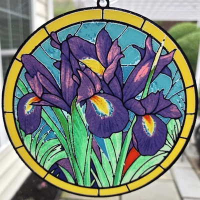 Mô hình in 3D Purple Iris phong cách kính màu