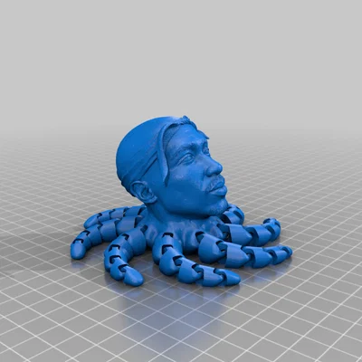 Mô hình 3D Tupac với chân đế xúc tu linh hoạt độc đáo