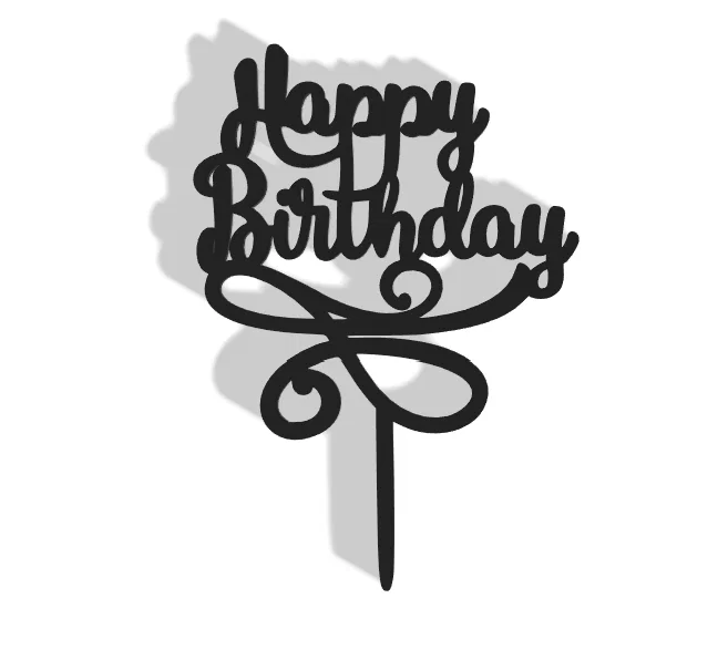 Bảng tên trang trí bánh kem Happy Birthday in 3D độc đáo - Image 1