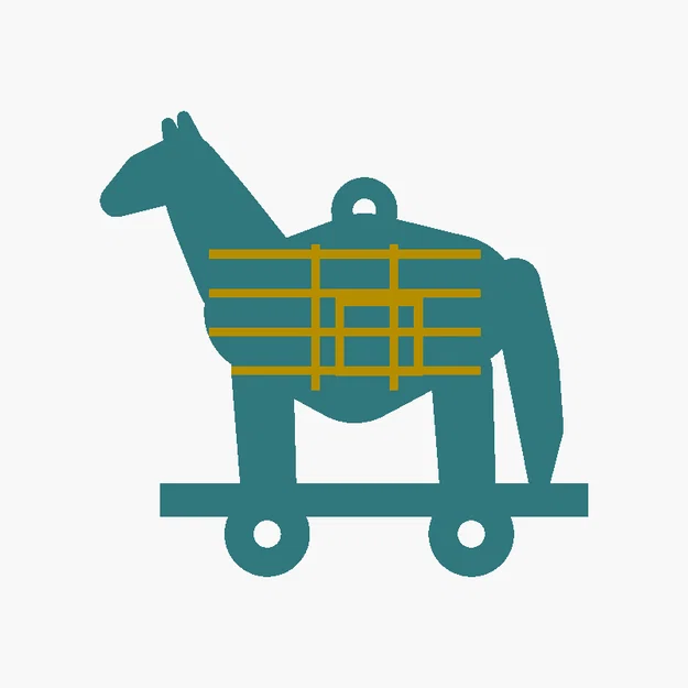 Bông Tai Ngựa Gỗ thành Troy — Charm Ngựa Gỗ Trojan - Image 1