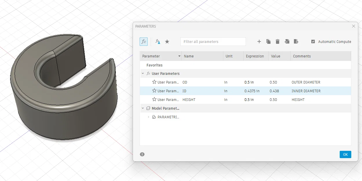 Miếng chặn hành trình lắp nhanh cho xy lanh khí nén (Fusion 360 Parametric) - Image 3